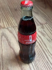 2015 WORLD OF COKE ATLANTA 25TH ANNIVERSARY 8 OZ GLASS COCA COLA BOTTLE