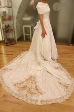 Abito da sposa vintage, taglia 40, taffetas, usato solo una volta