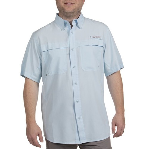 Realtree Angeln Button Guide Hemd XL blau Belüftung UPF 40 Fische atmungsaktiv Angler