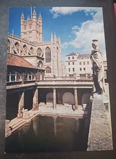 vtg postcard oversize J Arthur Dixon King Size Bath England Roman Baths 6x8.5"