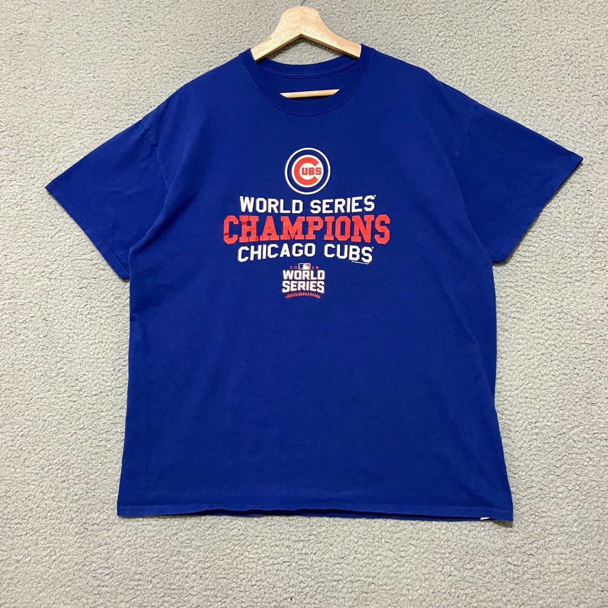 MLB Chicago Cubs 2016 World Series Champions T shirt Men s XL Blue