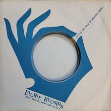 Company Sleeve 45 Laurie Records - White w/ Blue Hand 1958-1963 35W45thSt Addr