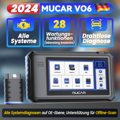 MUCAR VO6 Profi KFZ OBD2 Diagnosegerät Scanner Alle System 28 Reset-Funktion DE
