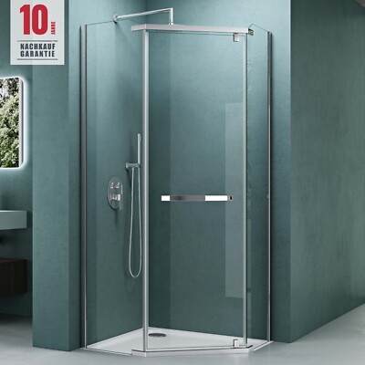 Fünfeck Duschkabine 90x90 80x80  Fünfeck Dusche Duschabtrennung ESG mit NANO
