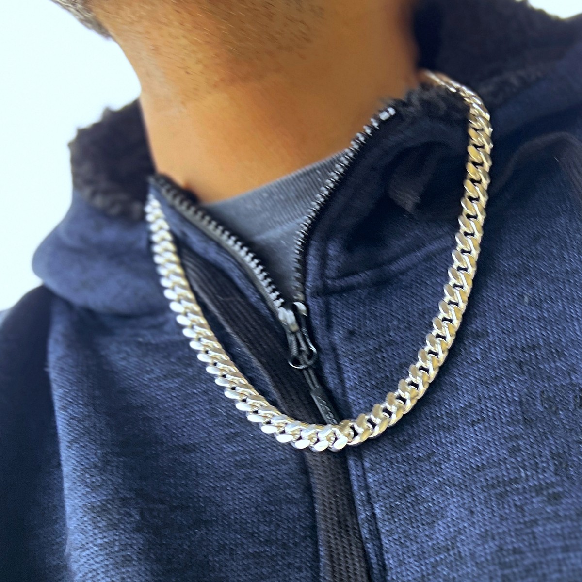 925 Sterling Silver Miami Cuban Link Chain Heavy Necklace Italy