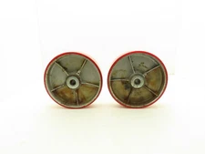 Caster Wheel 10" x 2.5" Red Poly Metal Wheel 3/4" Bore Lot of 2