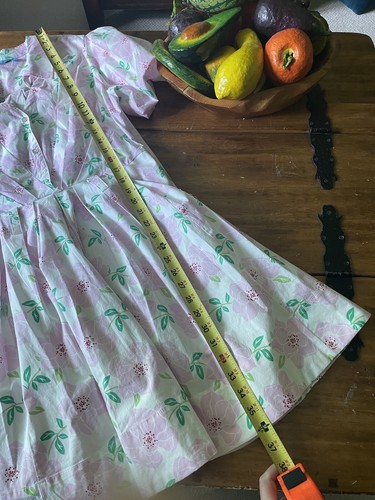 Draper James RSVP Puff Sleeve Shirt Dress Pink Floral Size Large L Tie Waist - Picture 10 of 12