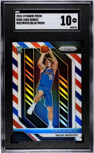 2018 Panini Prizm LUKA Doncic Red White Blue GEM MINT RC #280 SGC 10