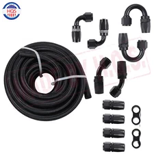 20FT 8AN Fuel Line Kit With Oil Gas Fuel Hose End Fittings Adapters