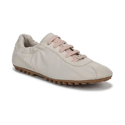 Women's Franco Sarto Felina Round Toe Lace-Up Shoes White Nylon Fabric