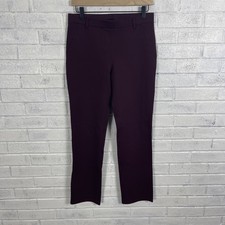 Quince Ultra Stretch Ponte Knit Straight Leg Pants Womens M Burgundy Minimalist