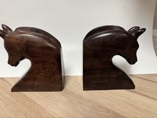 Wooden Horsehead Bookends