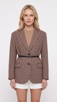 Maje Mantel Braun Hahnentritt Gr. 36 FR Damen Oversized MFPOU00890