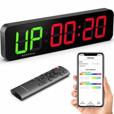 15.2" Gym Timer, App Remote Control, Customizable LED Colors, Workout Inter...