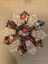 Handmade Quilted 12” Autumn Harvest Pumpkins Rustic Farmhouse Table Topper,NEW