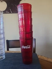 New (6) Coke Coca Cola Restaurant Red Plastic Cups 