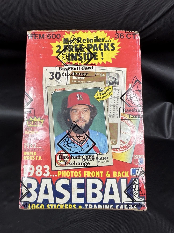 Caja de cera de béisbol Fleer 1983 38 paquetes sellados por la BBCE Gwynn Boggs Sandberg novato Foto 4 de 4
