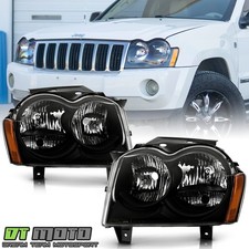 Black 2005 2006 2007 Jeep Grand Cherokee Replacement Headlights Lamps Leftright Black 2005 2006 2007 Jeep Grand Cherokee Replacement Headlights Lamps Leftright