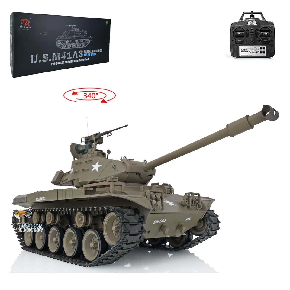US Stock 2.4Ghz Henglong 1/16 7.0 Walker Bulldog RTR RC Tank Infrared BB Pellets - Image 3 of 4