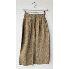 VINTAGE NEW 1960's Women's Tweed Italian Wool Mid-length Zip Skirt Size 22