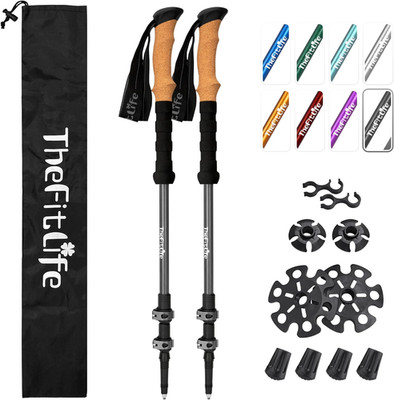 Trekking Poles - Lightweight 7075 Aluminum Hiking Sticks with Cork Grips, Adjust