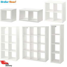 New IKEA KALLAX White Shelving Unit Cube Storage Bookcase Wall/Floor Mountable