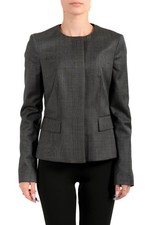 Hugo Boss Women's "Jamaren1" Dark Gray 100 Wool Button Down Blazer