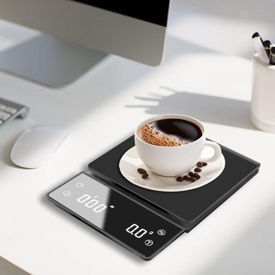 Tragbare Digitale Kaffeewaage mit Timer Küchenwaage Präzision 0,1G rutschfest