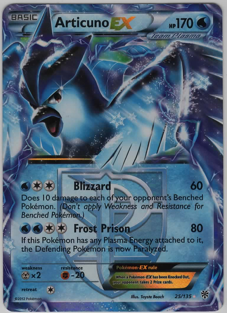Articuno EX - 25/135 - Pokemon TCG Plasma Storm Holo - NM