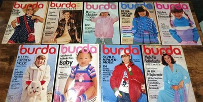Burda Modezeitschrift  / 9 Ausgaben / Konvolut / mit Anleitungen + Schnittmuster