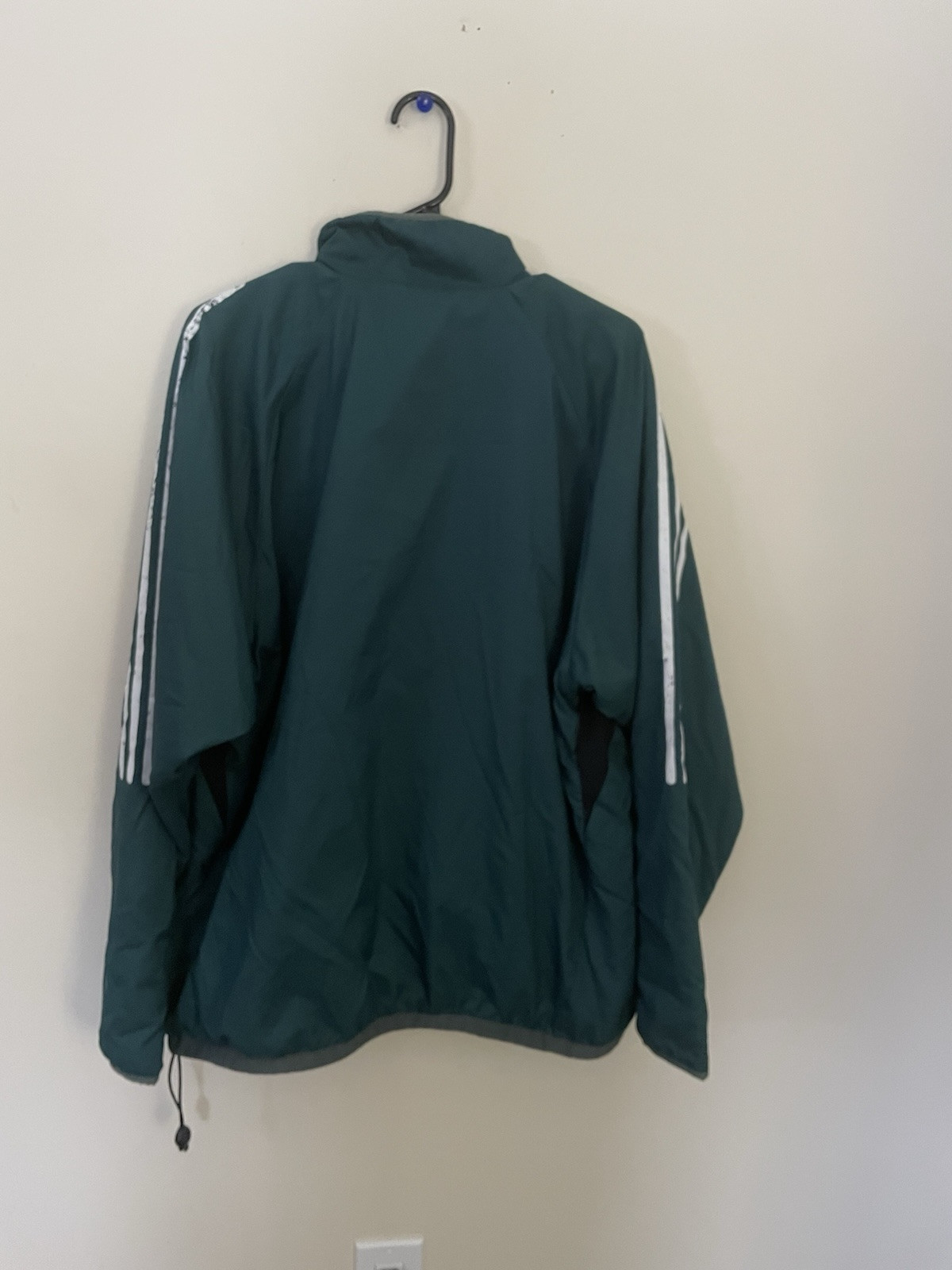 Adidas Vintage 90’s? Men’s Green Fleece Lined Nylon Windbreaker Pullover XL Y2K thumbnail 5