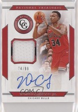 2019-20 Panini National Treasures Game Gear 74/99 Wendell Carter Jr Auto 8k4