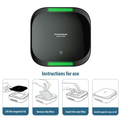 BRAND NEW Smart Car Air Purifier Ionizer Black,Air Quality Sensing