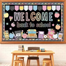 108 Pcs Composition Notebook Bulletin Board Decorations, Welcome Back to Bull...
