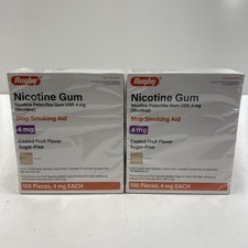 LOT x2 RUGBY 4mg Nicotine Gum FRUIT Flavor 100 Pieces Ct Sugar Free  EXP 10/27