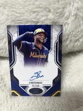 Jackson Chourio 2025 Topps Tier One Prime Performers Auto /99 Blue Ink Brewers