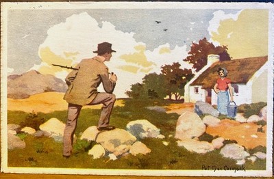 Irish Art Postcard PASSING THE NEWS QuietMan Pat Mac Cormack Scholastic Acme9027