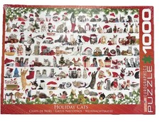 Holiday Cats Eurographics 1000pc Jigsaw Puzzle NEW USA 19 1/4  X 26 5/8  