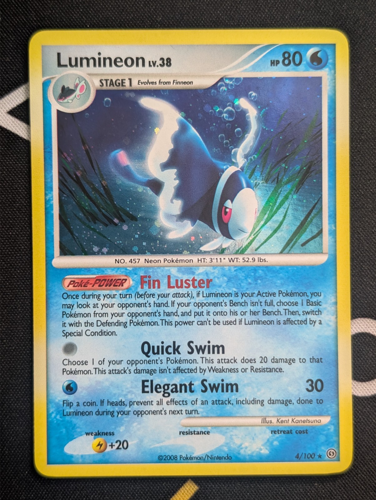Lumineon - 4/100 - Pokemon Stormfront Reverse Holo Rare NM