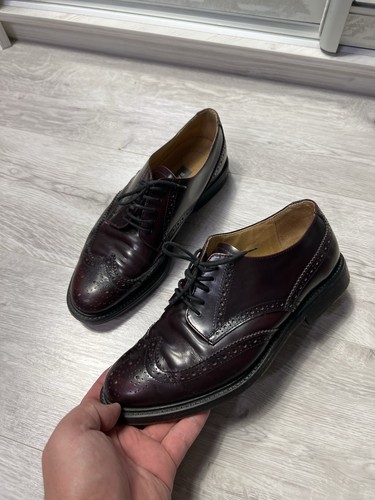 Bally Made In Italy Brogues Shoes Burgundy Brown Men's Size 42 - Picture 12 of 12