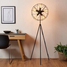 Modern Matt Black Floor light designer sleek Fan-Design Modern Floor Lamp RRP£85