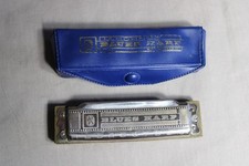 1 M. Hohner 4" Long Blues Harmonica In Original Case
