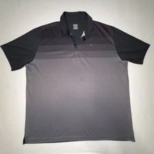 Callaway Men s 2XL Golf Polo Shirt Black Gray Opti-Dri Performance Athletic Top