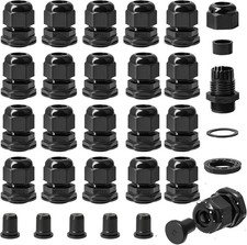 30PCS 1/2" NPT Cable Gland, IP68 Waterproof Gland Kits(black) 