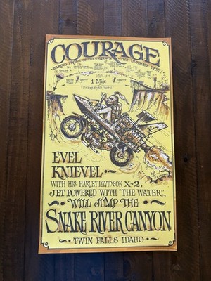 Evel Knievel Poster “Courage” Snake River Canyon ORIGINAL 1971 | eBay