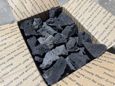 Lot of 100 Large Black Lava Rocks 3  for Fire Pits & Fish Aquariums/ Tanks- R&D 
