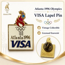 Atlanta 1996 Olympics VISA Sponsor Lapel Pin Licensed ACOG Vintage