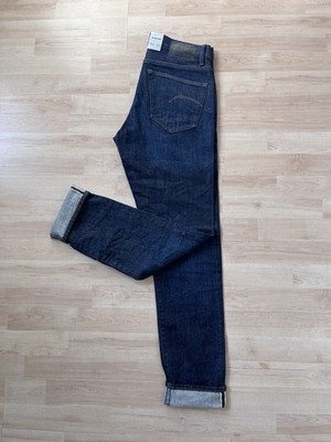 G-Star RAW 3301 Slim Selvedge Jeans 32x34 Candiani Selvage Denim Neu