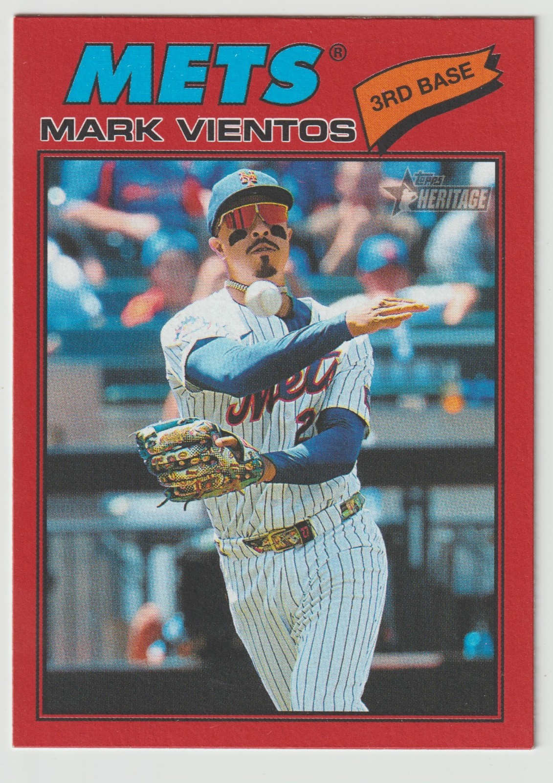 2026 Topps Heritage Mark Vientos #77 Red Border New York Mets
