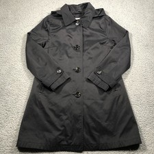 Michael Kors Women's Cotton Black Double Breasted Pea Coat With Pockets Size S/P